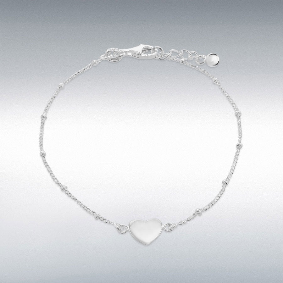 Sterling Silver Curb and Ball Bracelet Adjustable 18cm/7" - 19cm/7.5"