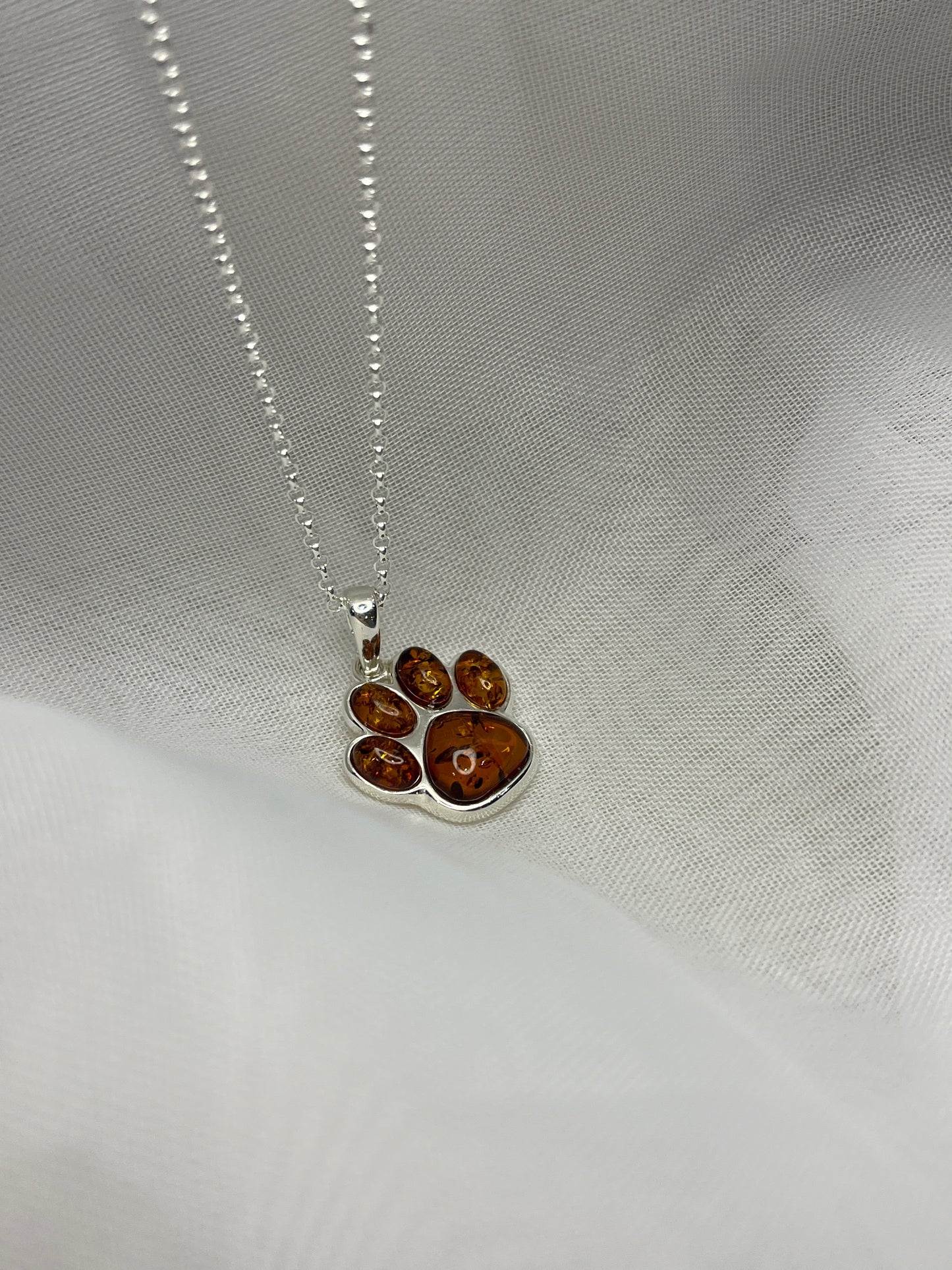 Baltic Amber Paw Print Necklace