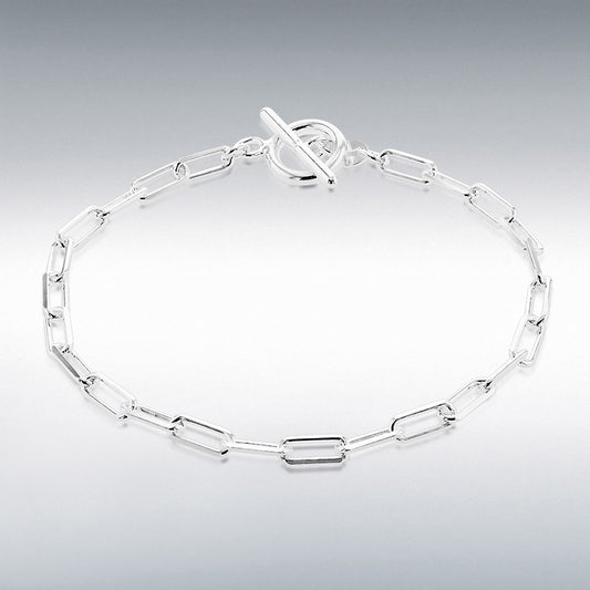 STERLING SILVER PAPER CHAIN T-BAR 19CM/7.5'