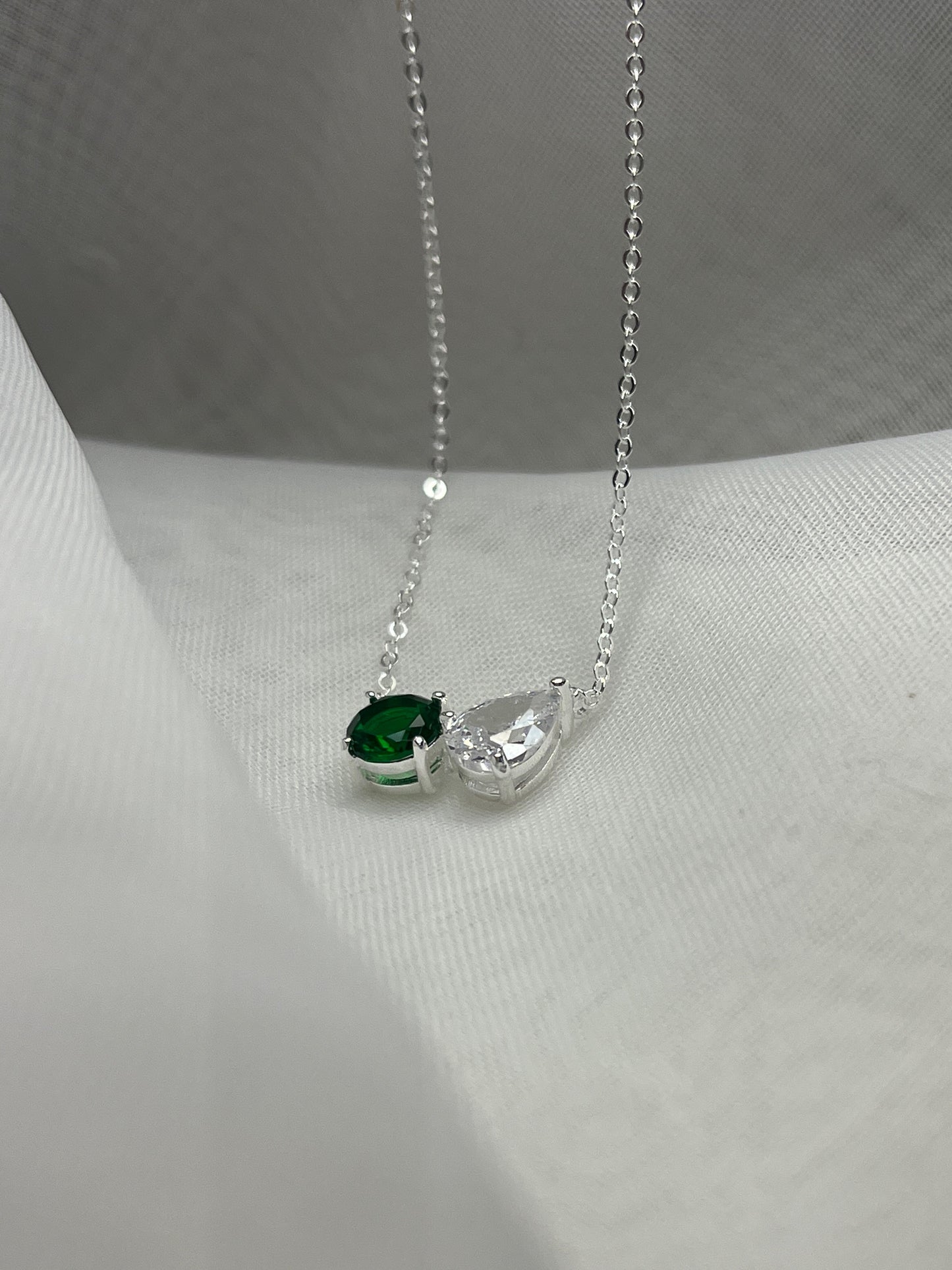 Toi Et Moi Green Stone Necklace