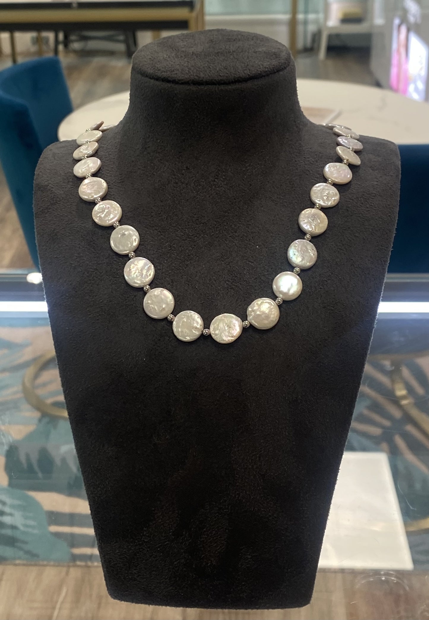 Coin pearl necklace