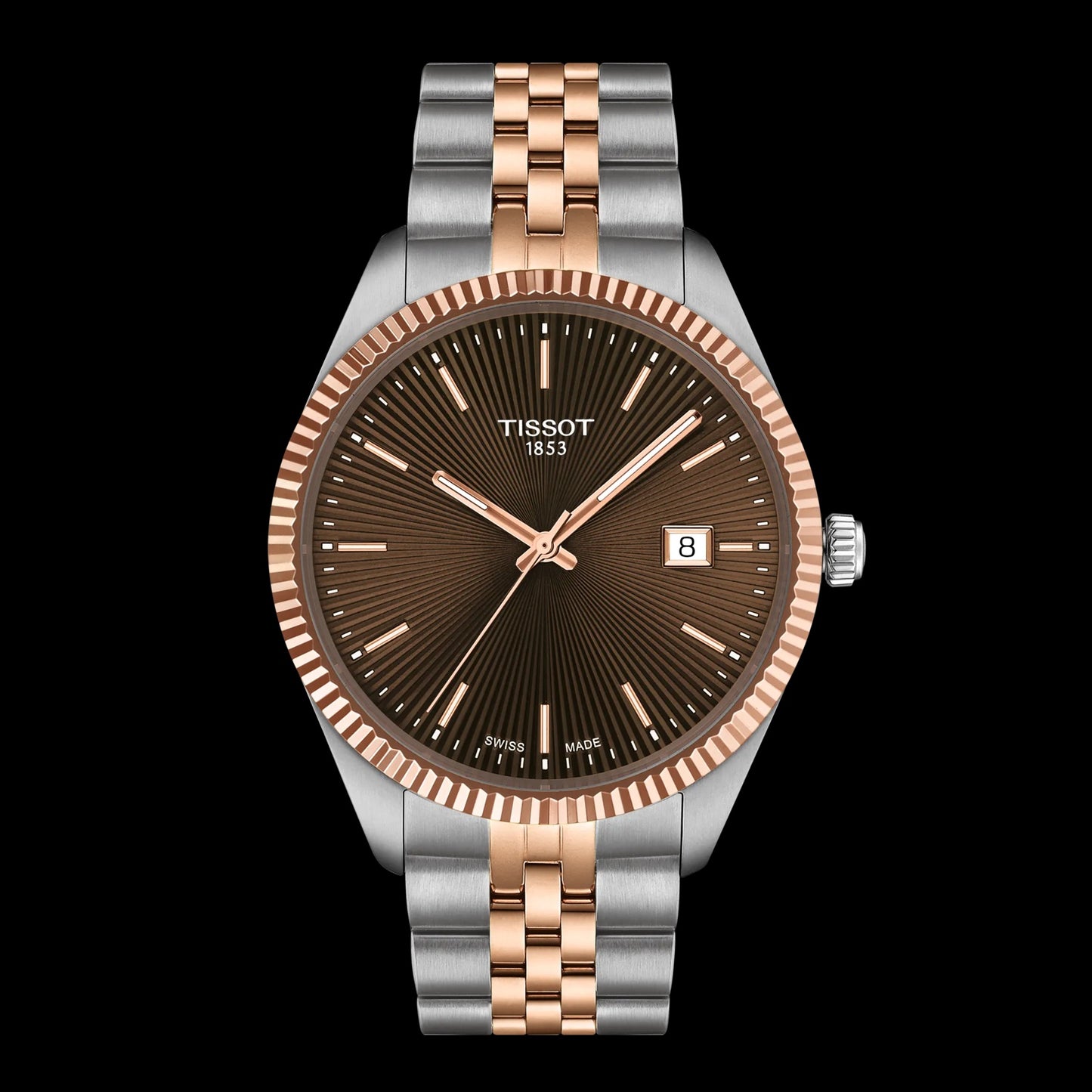 Tissot Ballade 40mm Chocolate Dial Rose Gold Two Tone