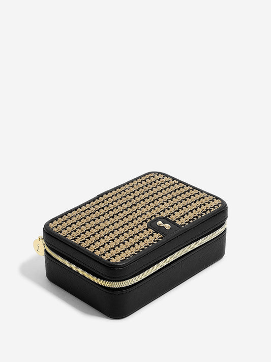 Black Raffia Luxury Travel Jewellery Box