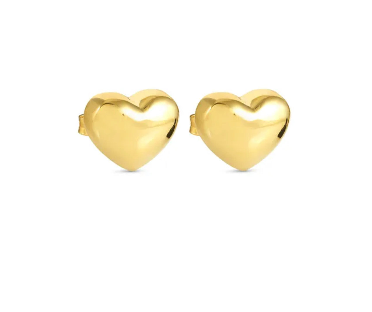 Armonica Gold Plated Large Heart Stud Earrings