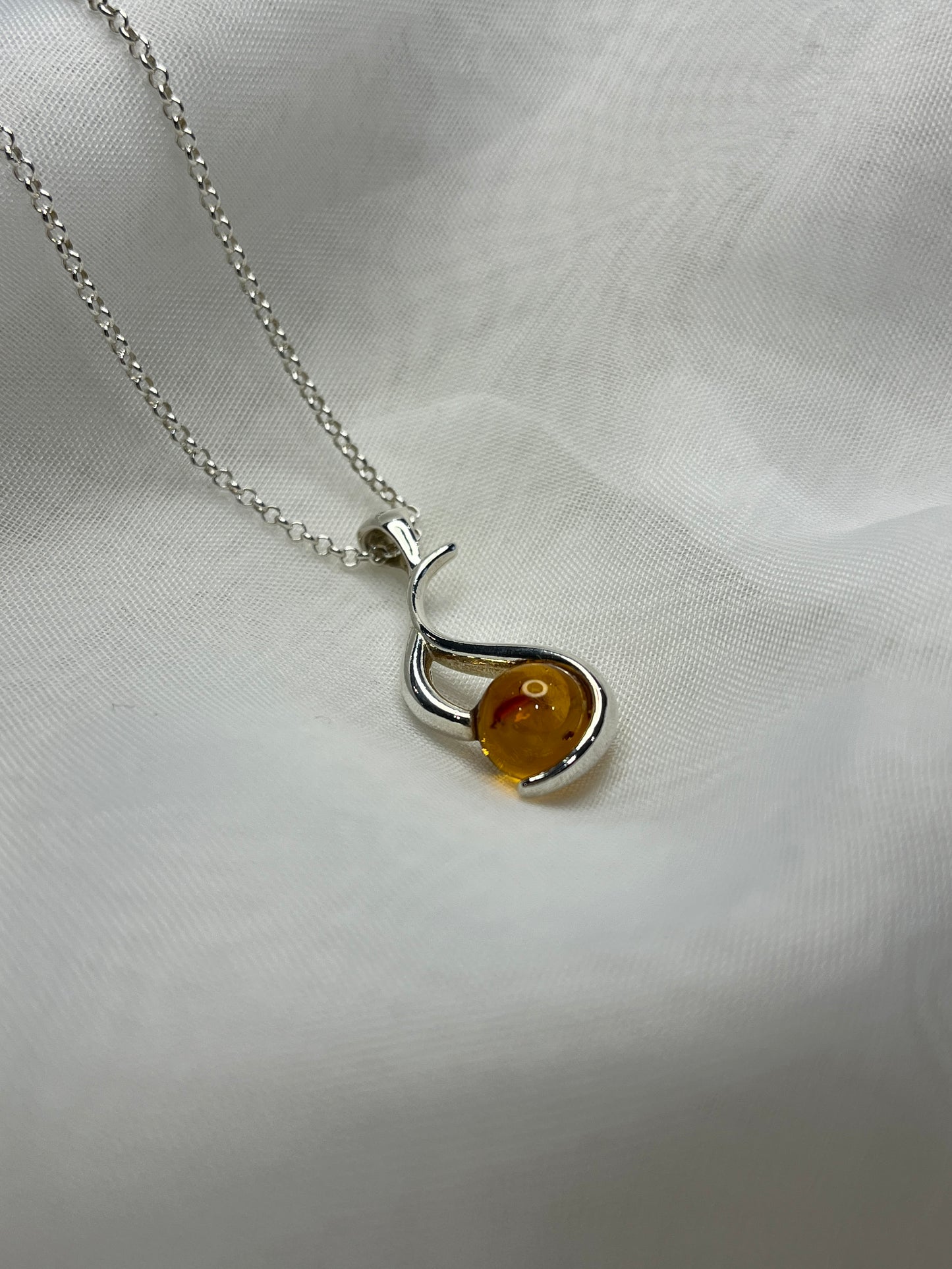 Amber Eternal Flame Necklace