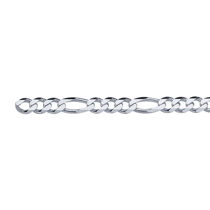 Sterling Silver 4.5mm Diamond-Cut Figaro Chain. 21cm for Welding Bracelet