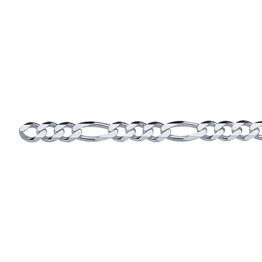 Sterling Silver 4.5mm Diamond-Cut Figaro Chain. 21cm for Welding Bracelet
