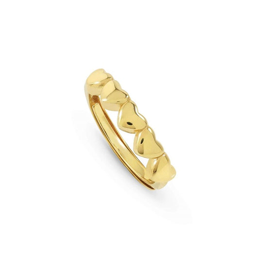 Armonica ring, Hearts 18k Gold plated