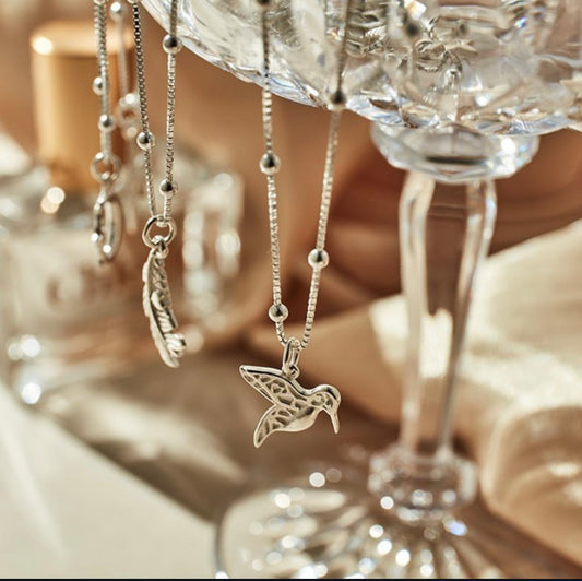 Bobble Chain Hummingbird Necklace