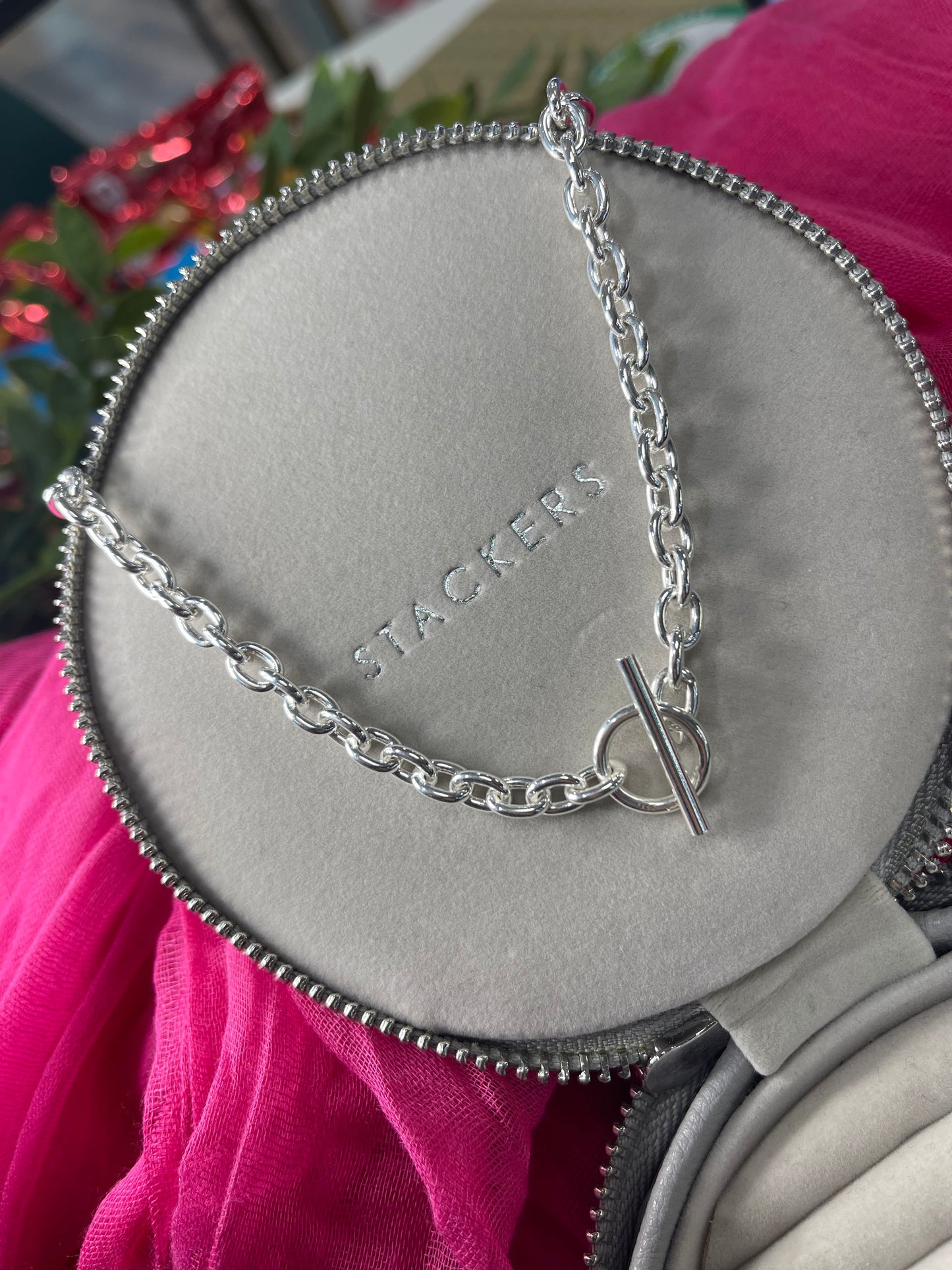 Silver 6mm Cable Chain with T-Bar