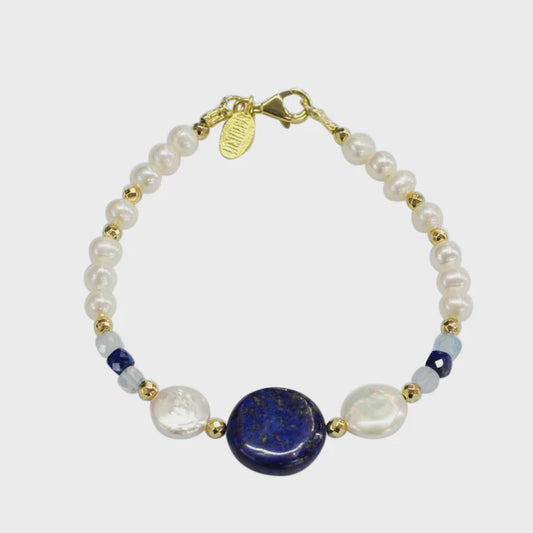 Pearl and Lapis Bracelet