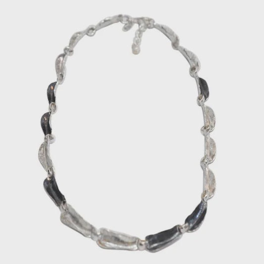 Silver oxidised statement necklace