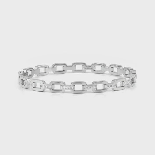 Pretty Bangles rigid chain bracelet with CZ SIZE SMALL