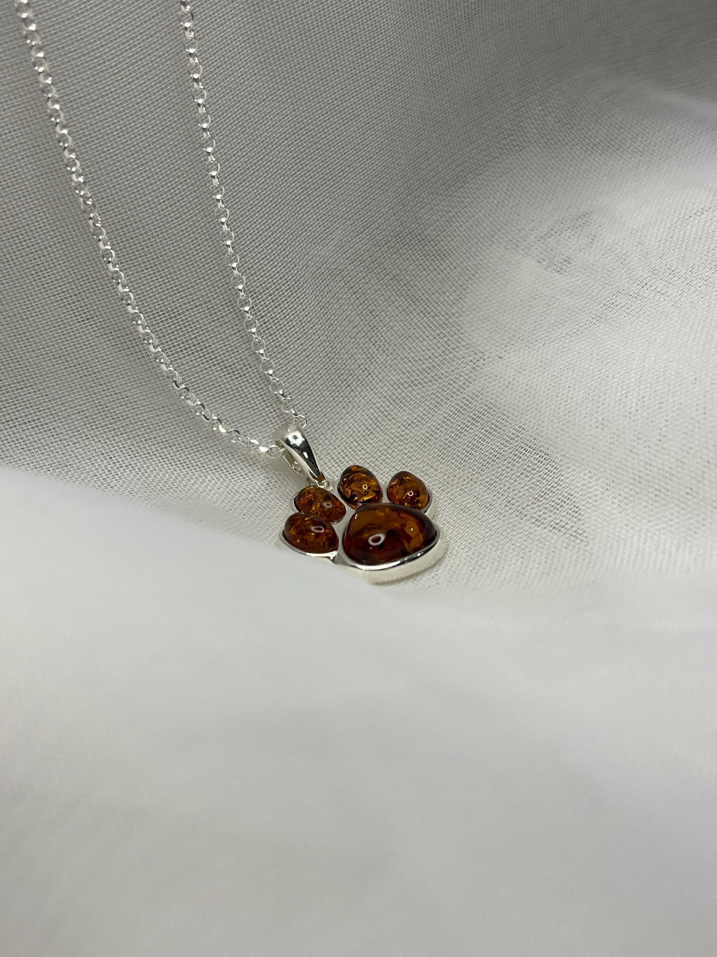 Baltic Amber Paw Print Necklace