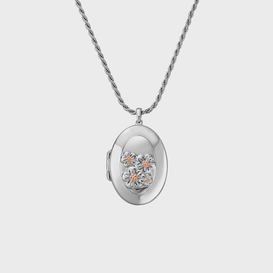 Nature's Wonder Sterling Silver Forget-Me-Not Locket