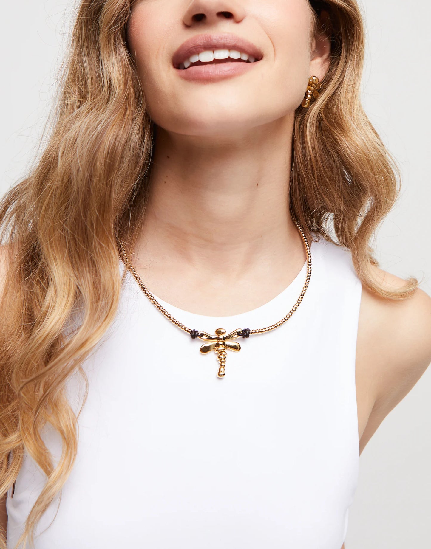 UNOde50 18ct Gold-Plated Necklace with Dragonfly