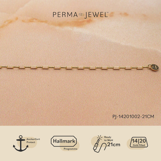 Yellow Gold-Filled 1.3mm Elongated Oval Rolo Chain - 21cm for a Welded Bracelet