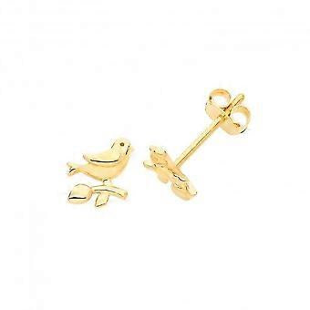 9ct YG Dove stud earrings