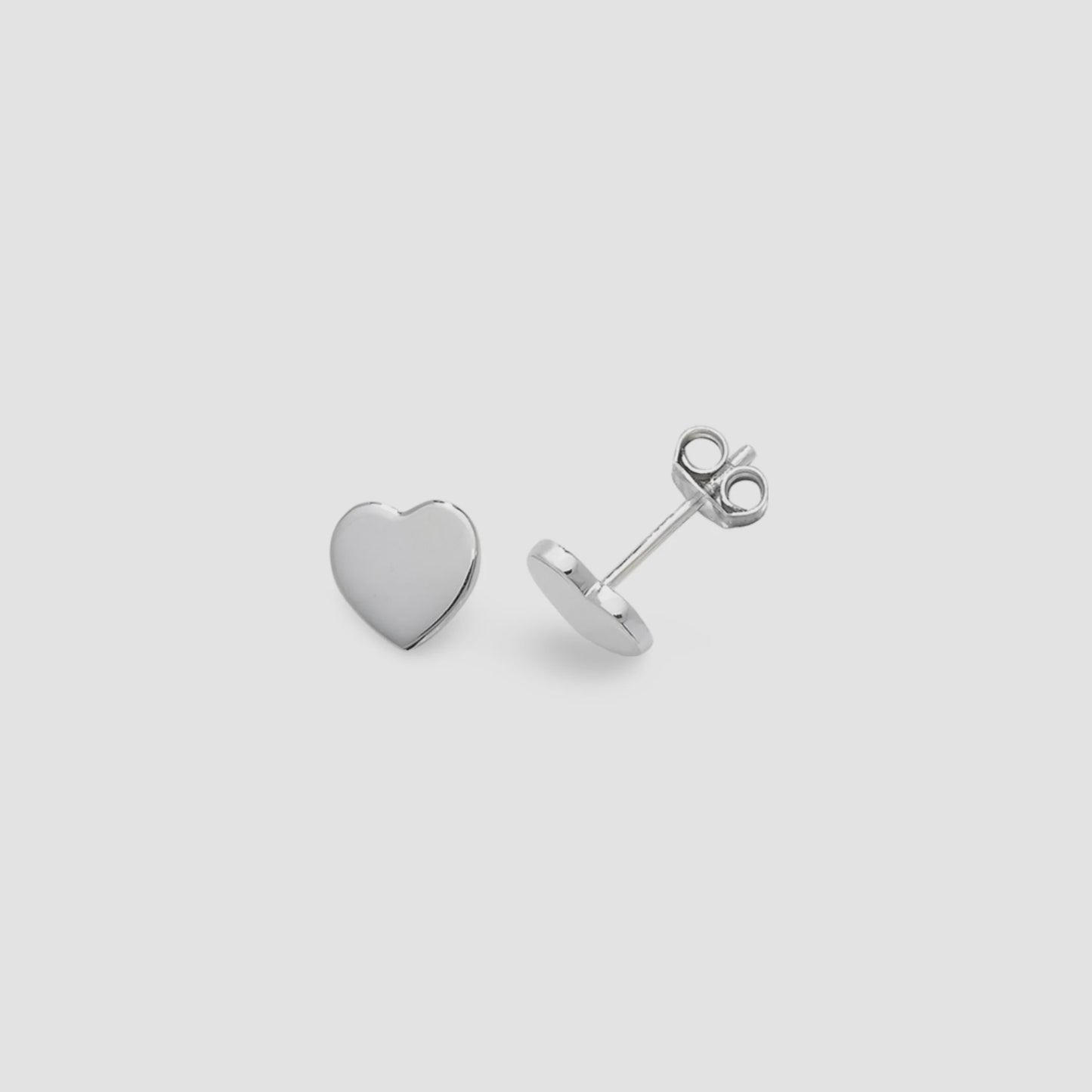Silver heart stud earrings