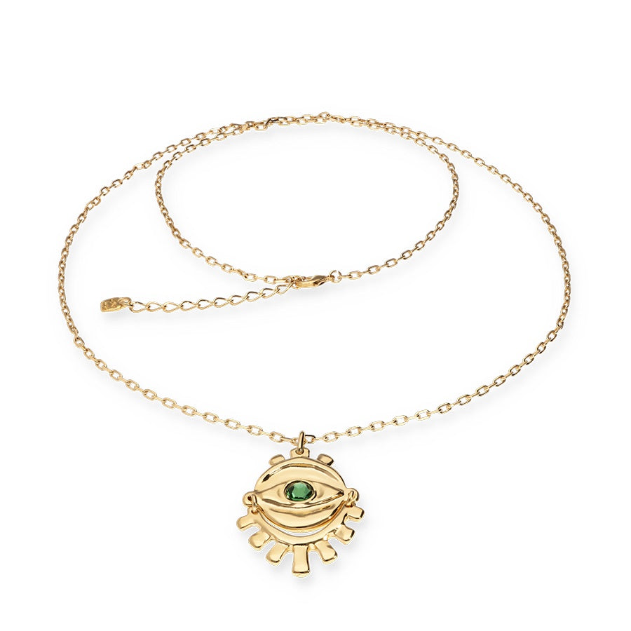 SER INTUITIVA GREEN CRYSTAL GOLD PLATED