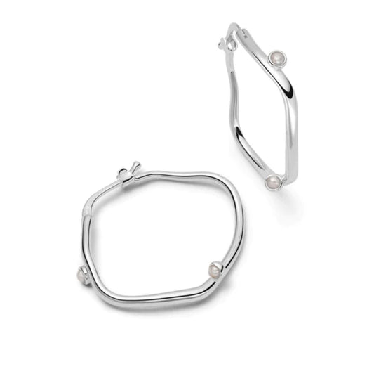 SHRIMPS ORGANIC PEARL HOOP EARRINGS