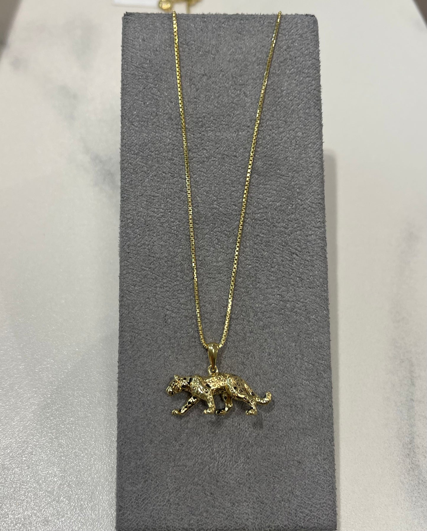 Gold Plated Leopard Necklace 46cm Adjustable Chain