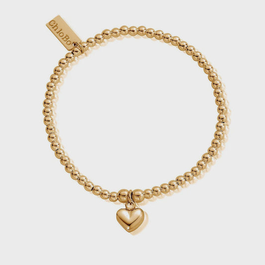 ChloBo - Cute Charm Puffed Heart Bracelet - Gold