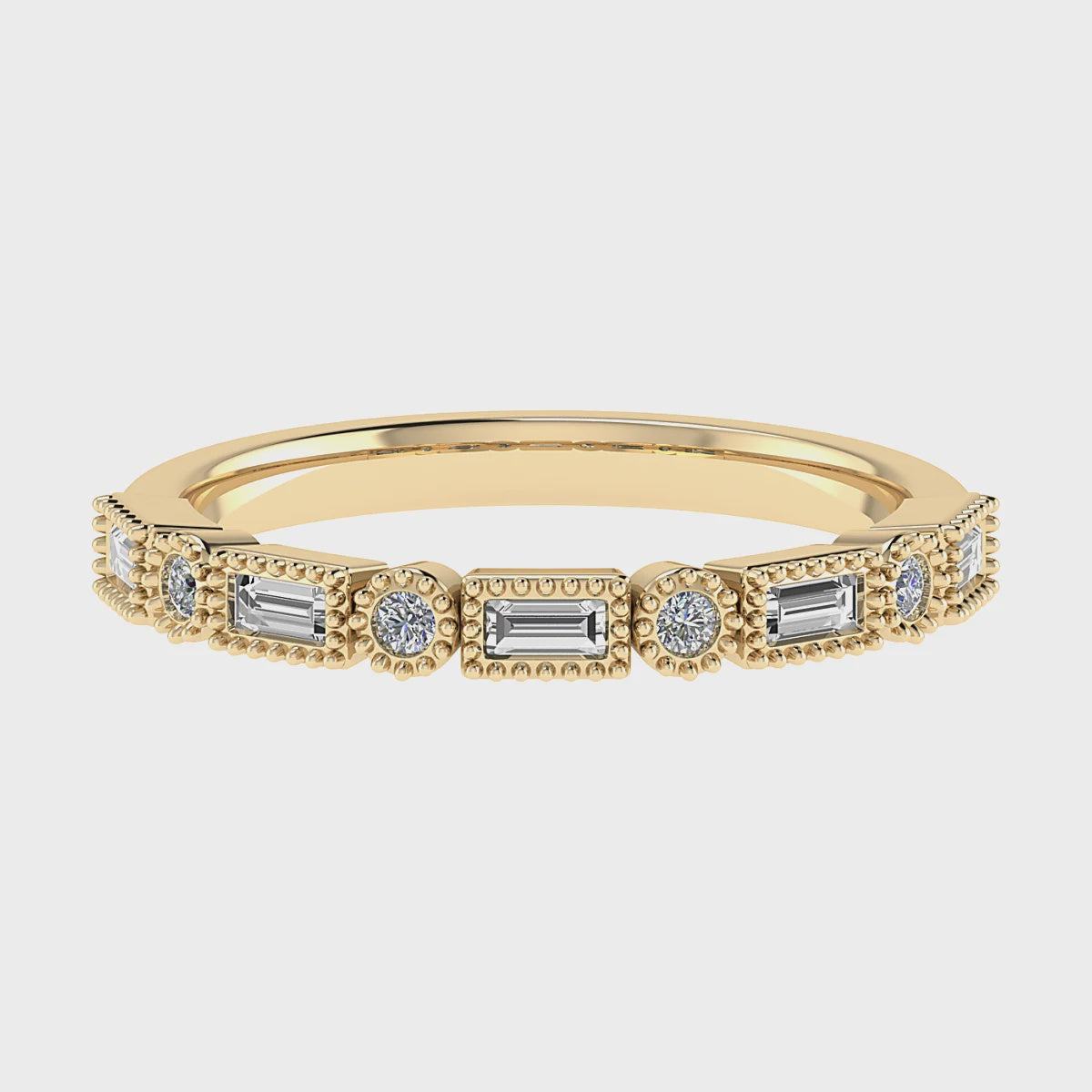 18K Yellow Gold Diamond vintage ring size M