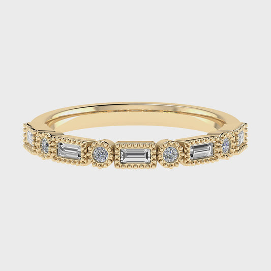 18K Yellow Gold Diamond vintage ring size M