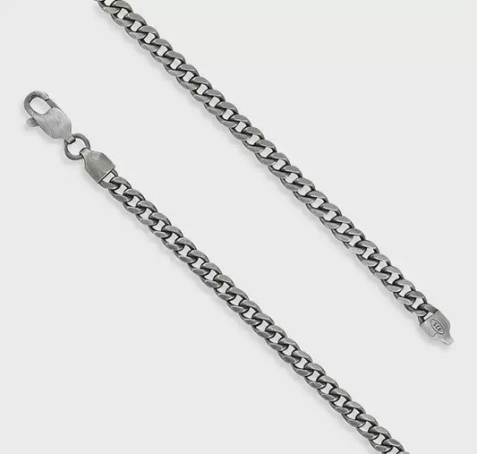 Sterling Silver Oxidised chain 61cm