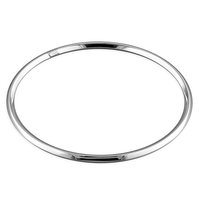 Plain Tapered Sterling Silver Bangle