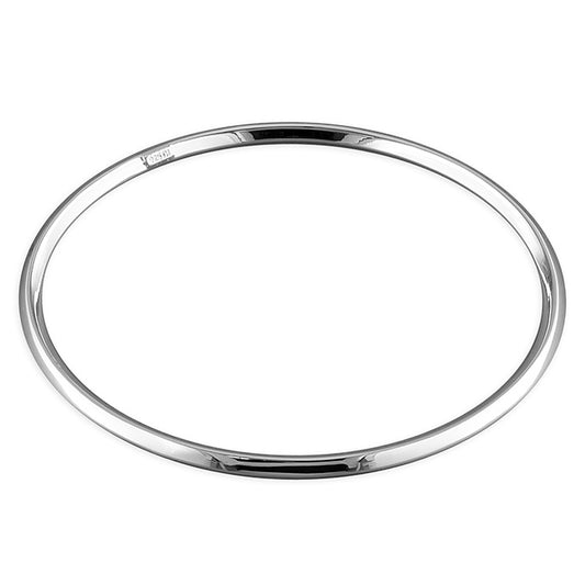 Plain Tapered Sterling Silver Bangle
