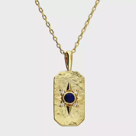 Sterling silver 14ct Gold plating, lapis lazuli stone