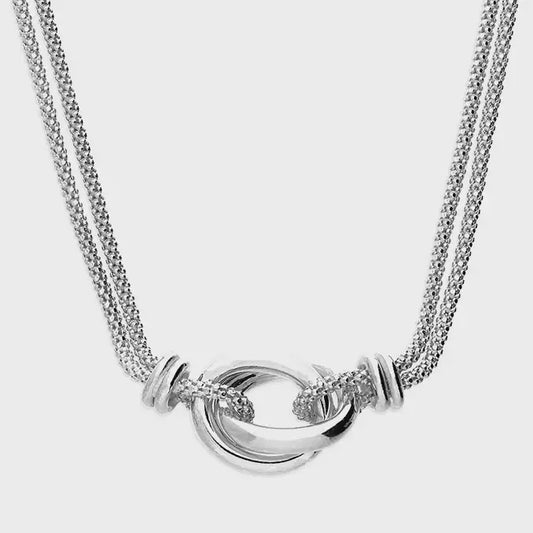 Sterling Silver 41-46cm Extender Entwined Knot on a Double Popcorn Chain