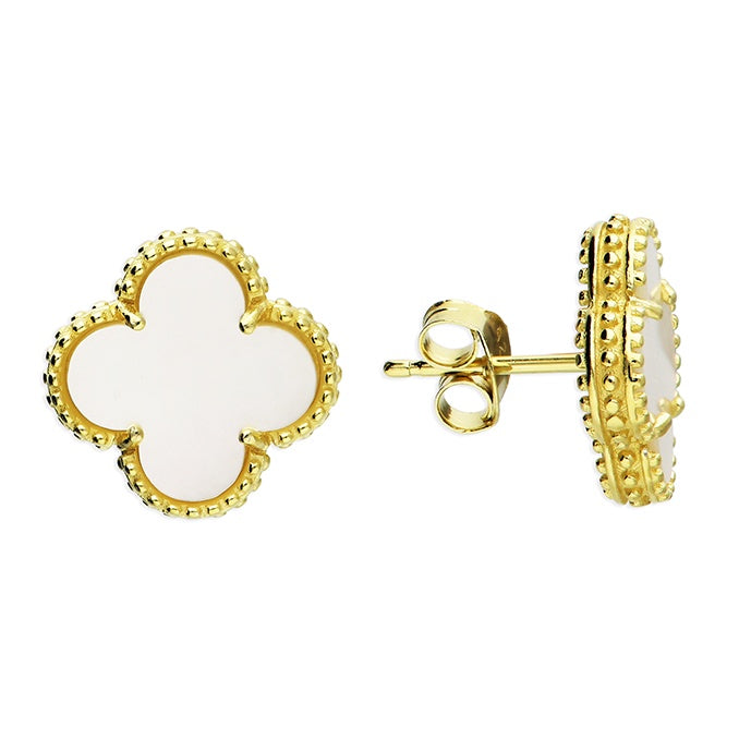 Sterling Silver Gold Plated Mother of Pearl Earrings