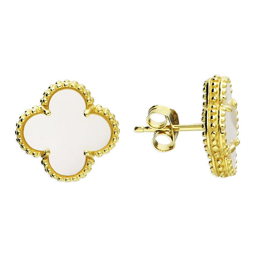 Sterling Silver Gold Plated Mother of Pearl Earrings
