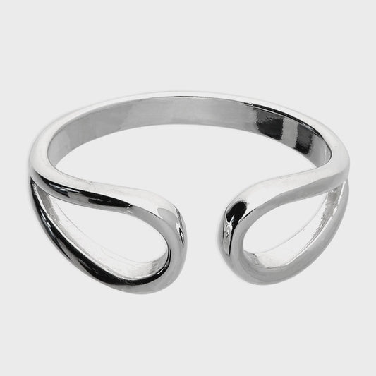 Sterling Silver RING with Opposing Loops