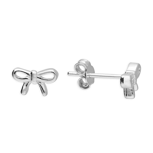 Sterling Silver Bow Stud Earrings