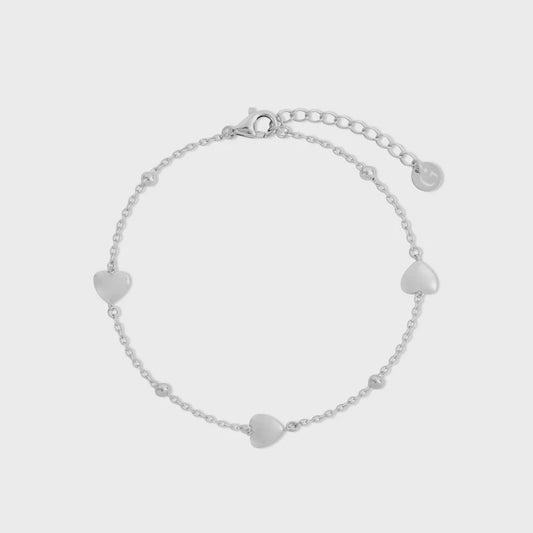 Hearts Satellite Bracelet - Silver