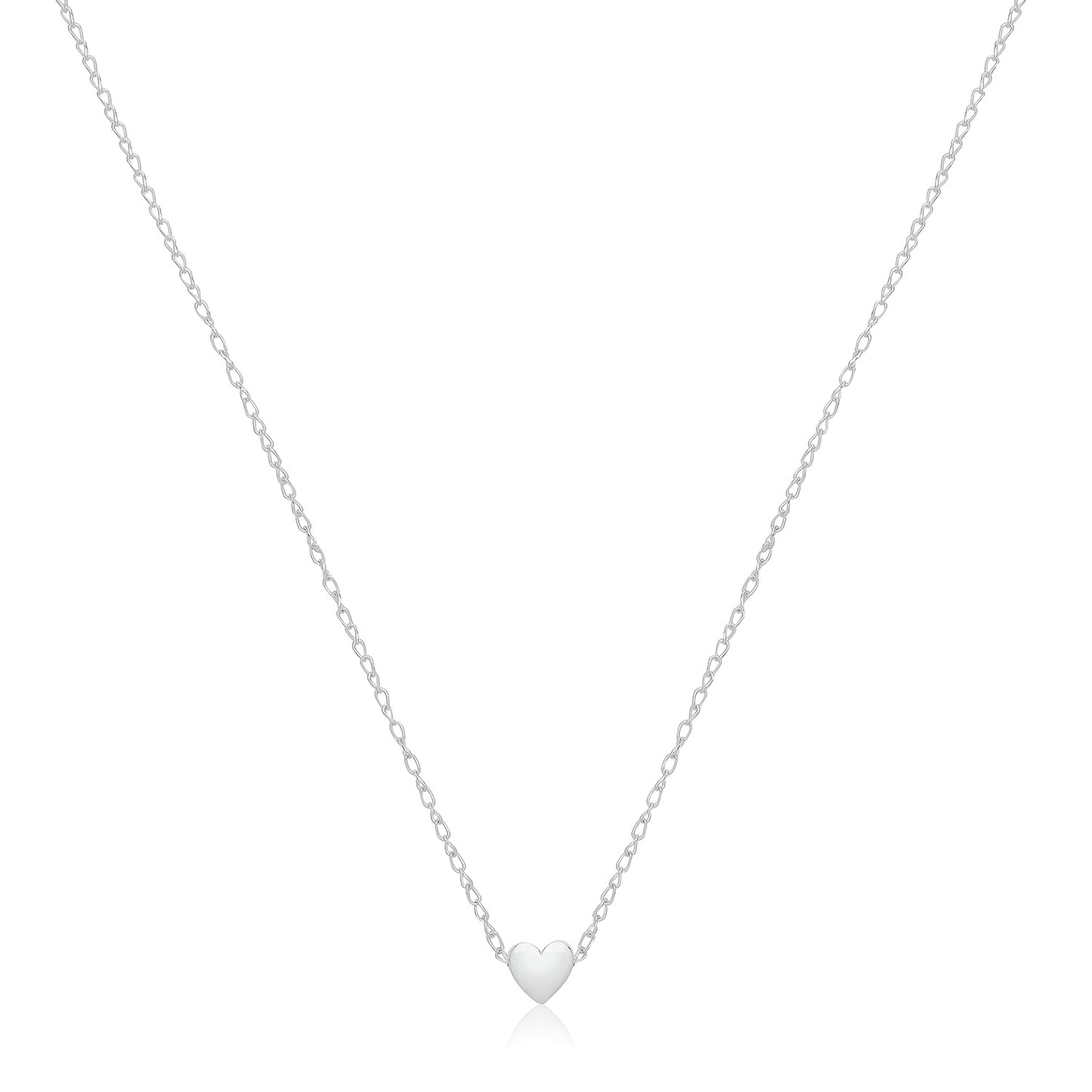 Silver Rolo Heart Necklace