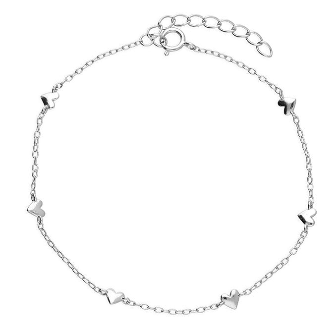 Sterling Silver Multi Heart Bracelet