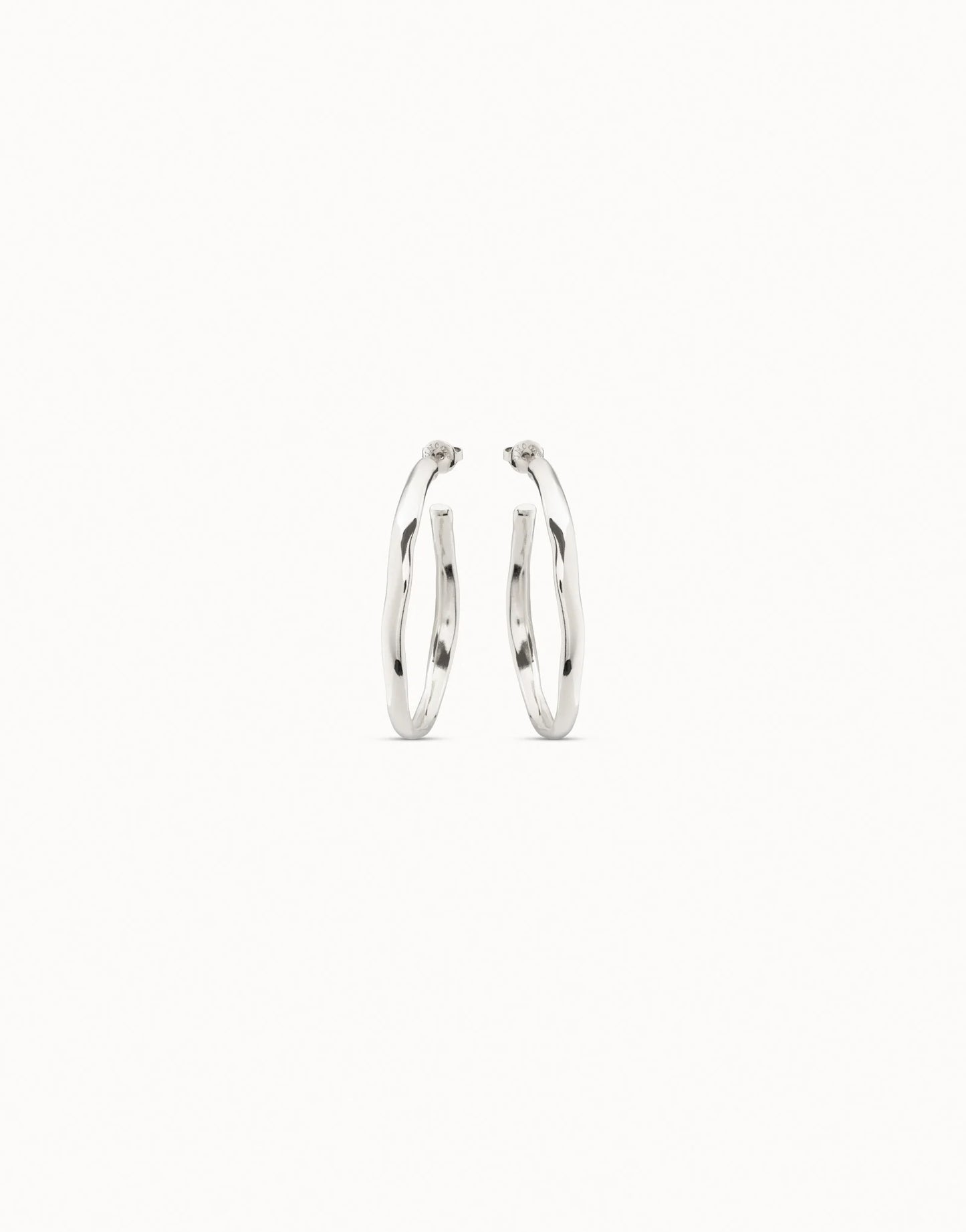 UNOde50 Large Open Hoop Earrings in Silver