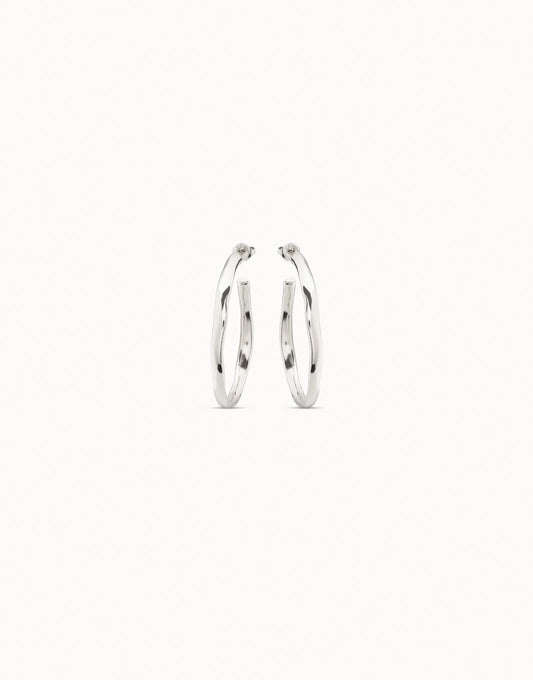 UNOde50 Large Open Hoop Earrings in Silver