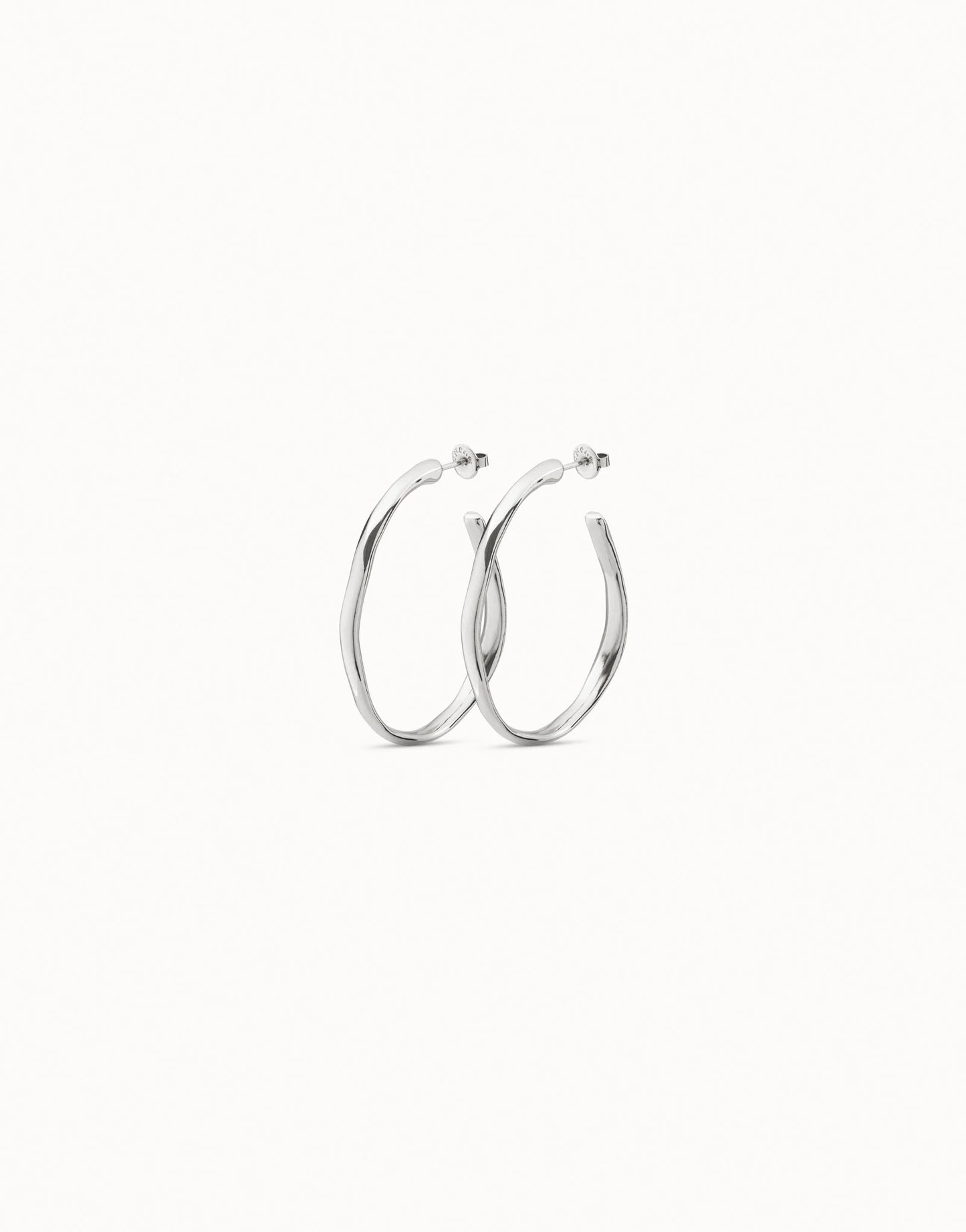 UNOde50 Large Open Hoop Earrings in Silver