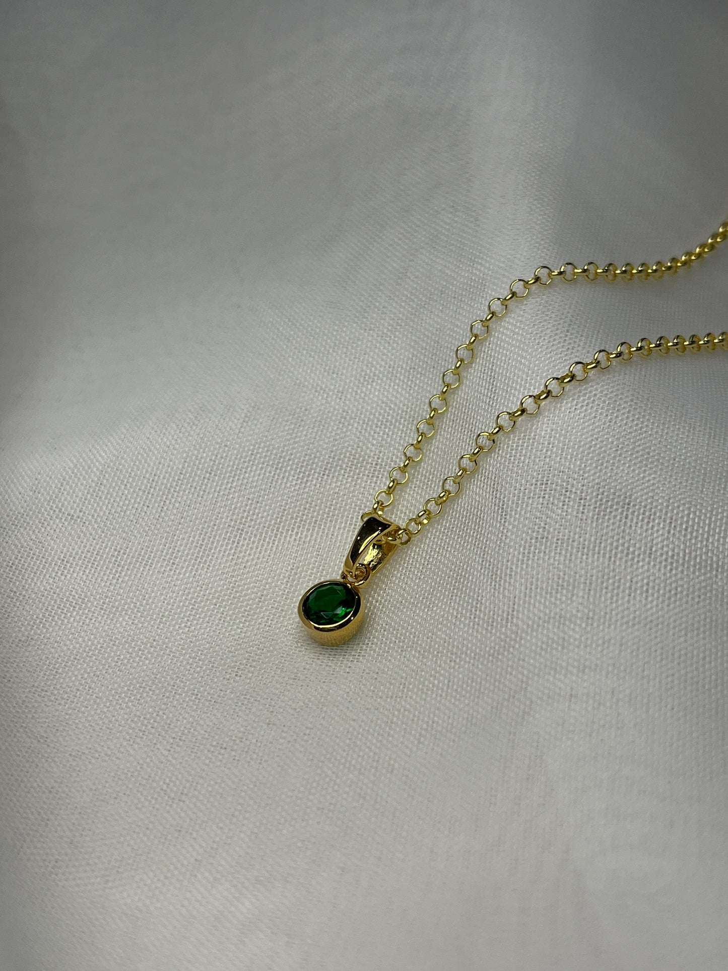 Gold Plated May Birthstone Necklace