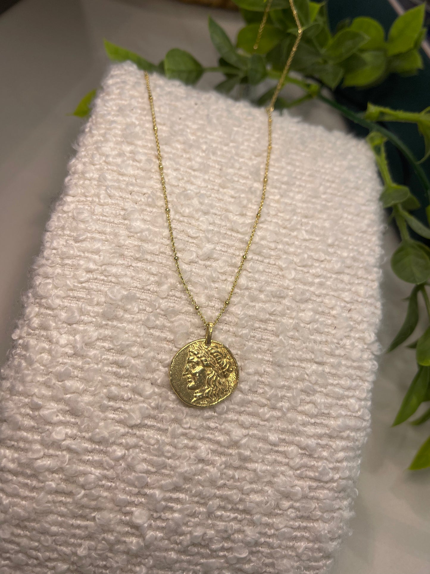 Gold Plated Reversible-Roman-Coin Necklace