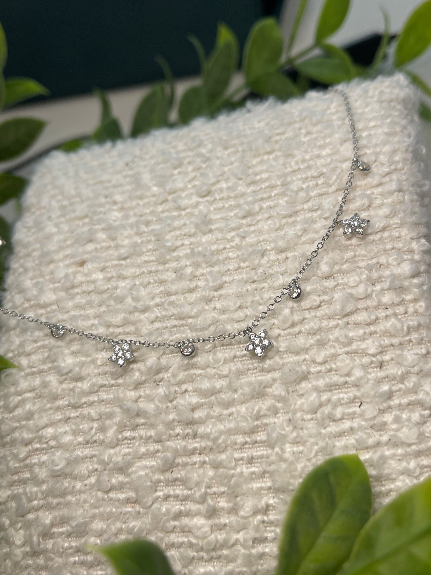 Cubic Zirconia Flower Anklet