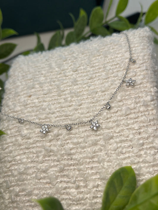 Cubic Zirconia Flower Anklet
