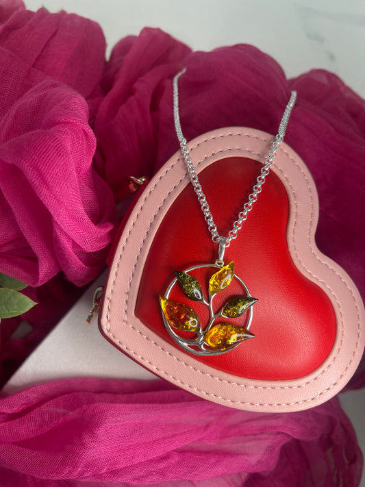 Large Tree Of Life Amber Necklace