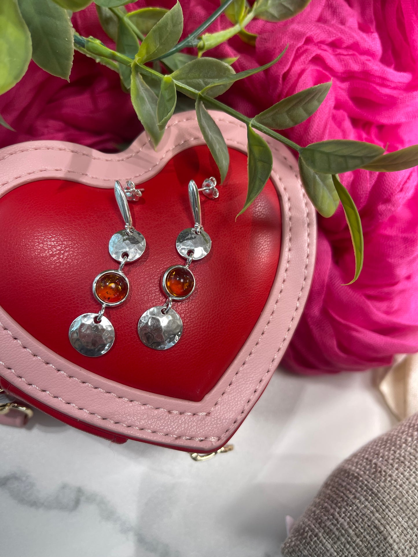 Amber Aura Dangle Earrings